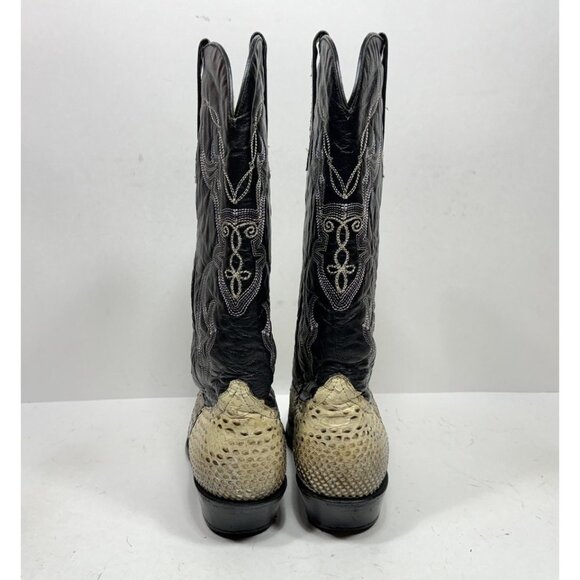 Corral Genuine Python Snake Skin Cowboy Western Boots Black Womens Size 8 - Picture 4 of 11
